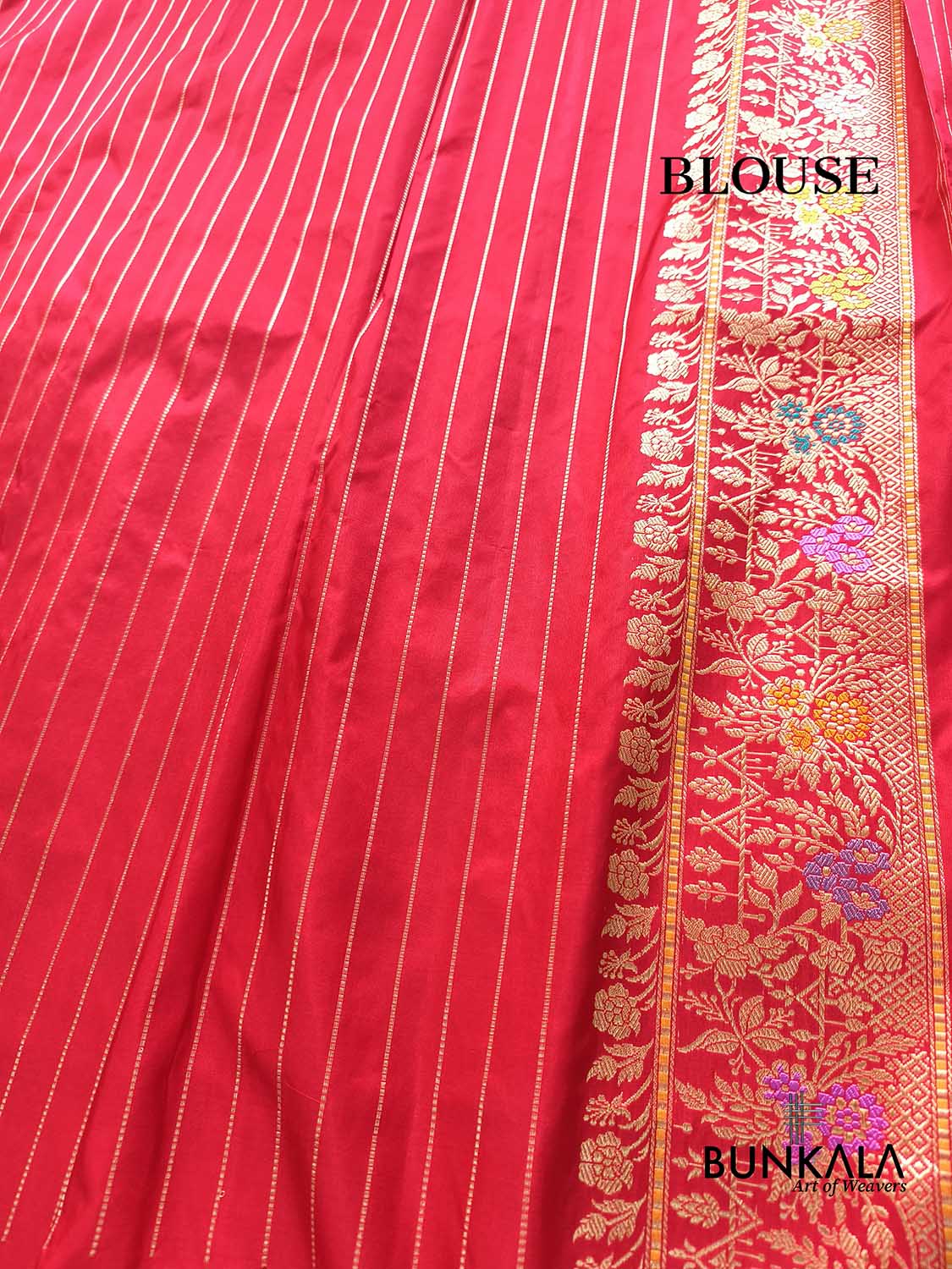 Exclusive Bridal Red Kadwa Jangla Handweaved Banarasi Pure Katan Silk Saree