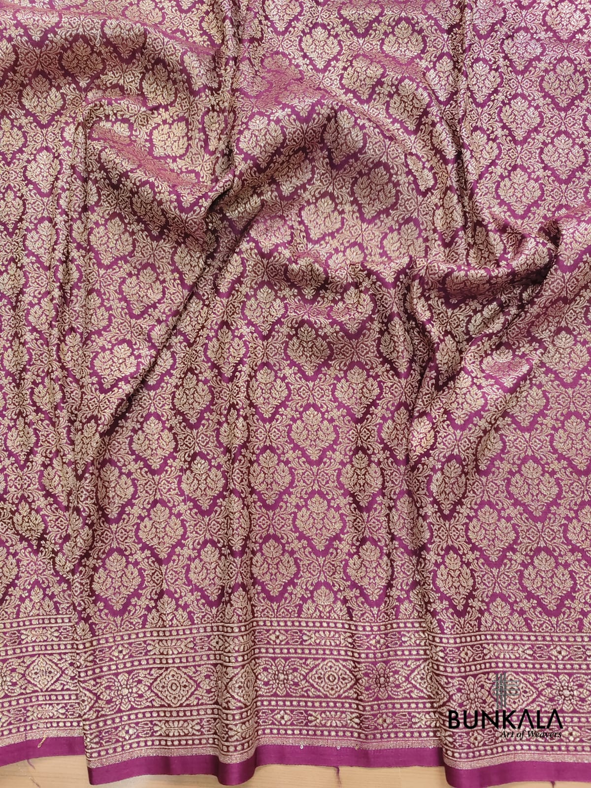 Purple Mashru Silk Banarasi Saree