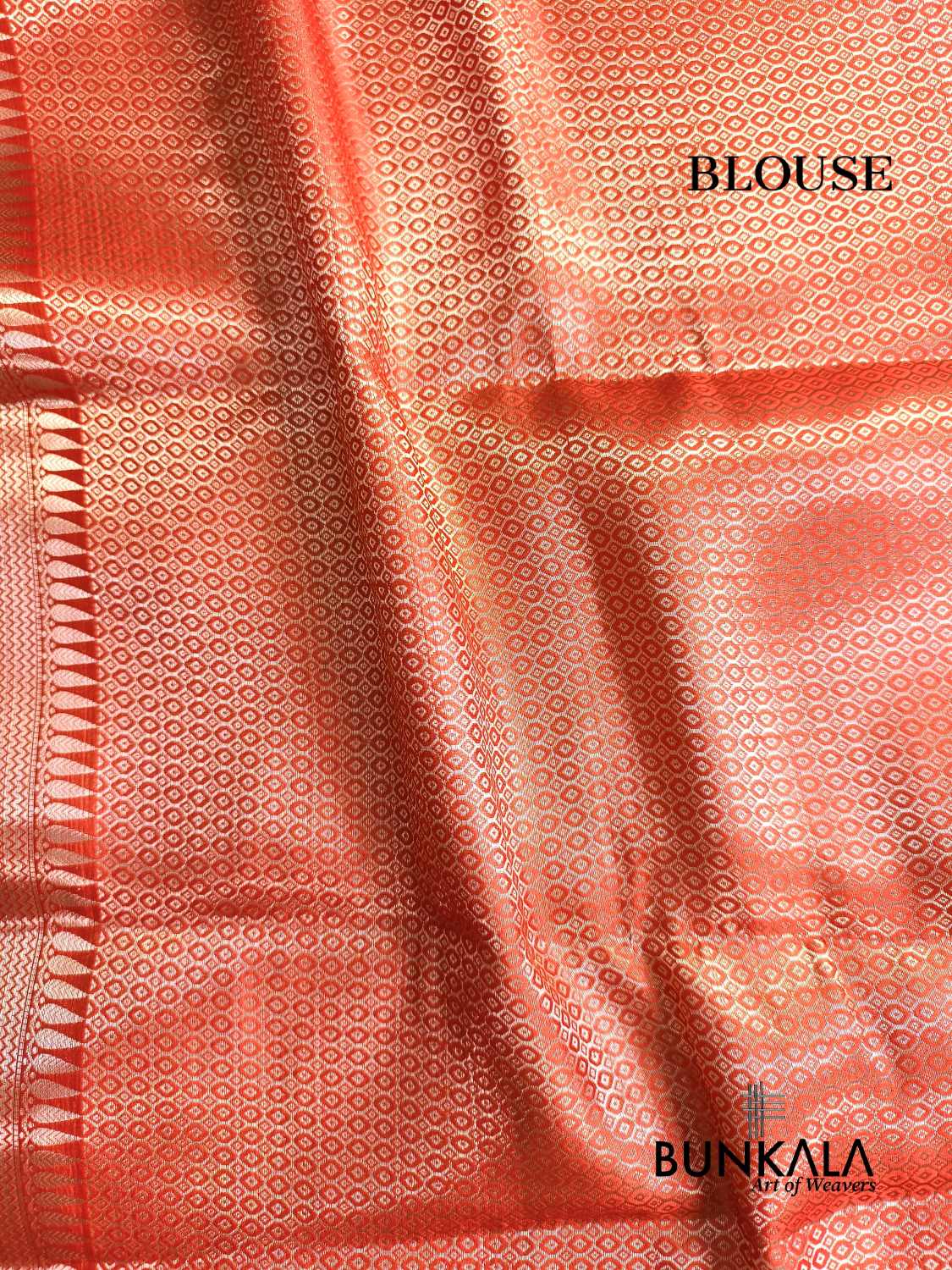 Orange Merab Design Pure Banarasi Mango Silk Saree