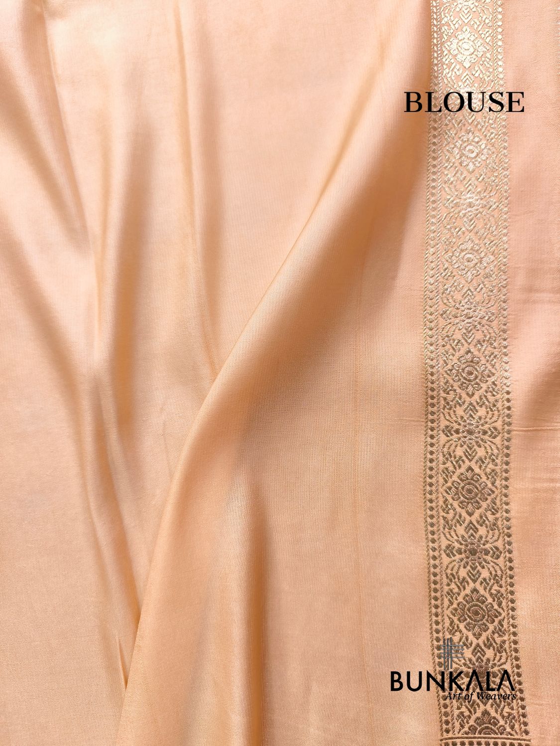 Pastel Nude Beige Brocade Weaved Banarasi Mashru Silk Saree