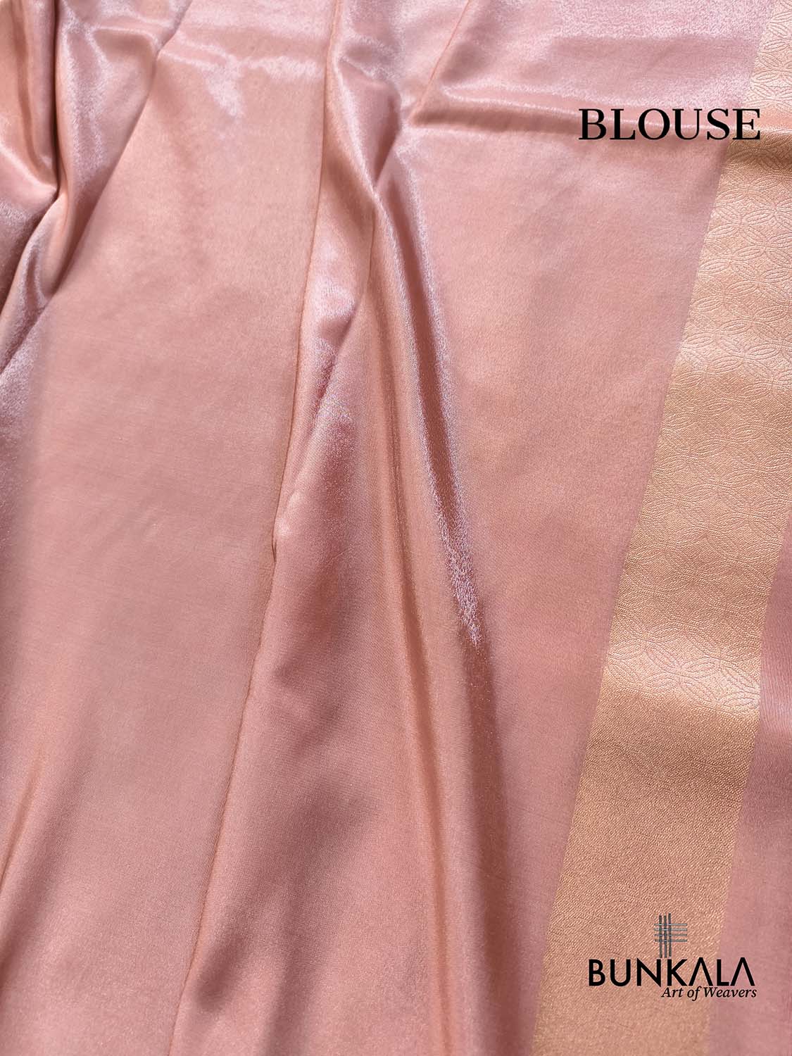 Peach Pink Leaf Buti Banarasi Tissue Silk Saree