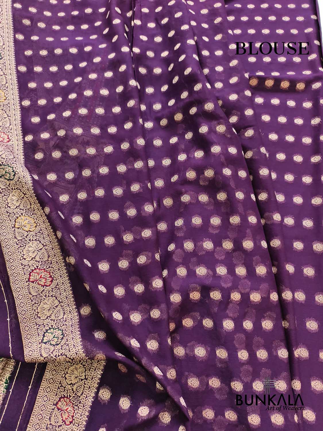 Purple Doll Jhula Motif Banarasi Georgette Saree