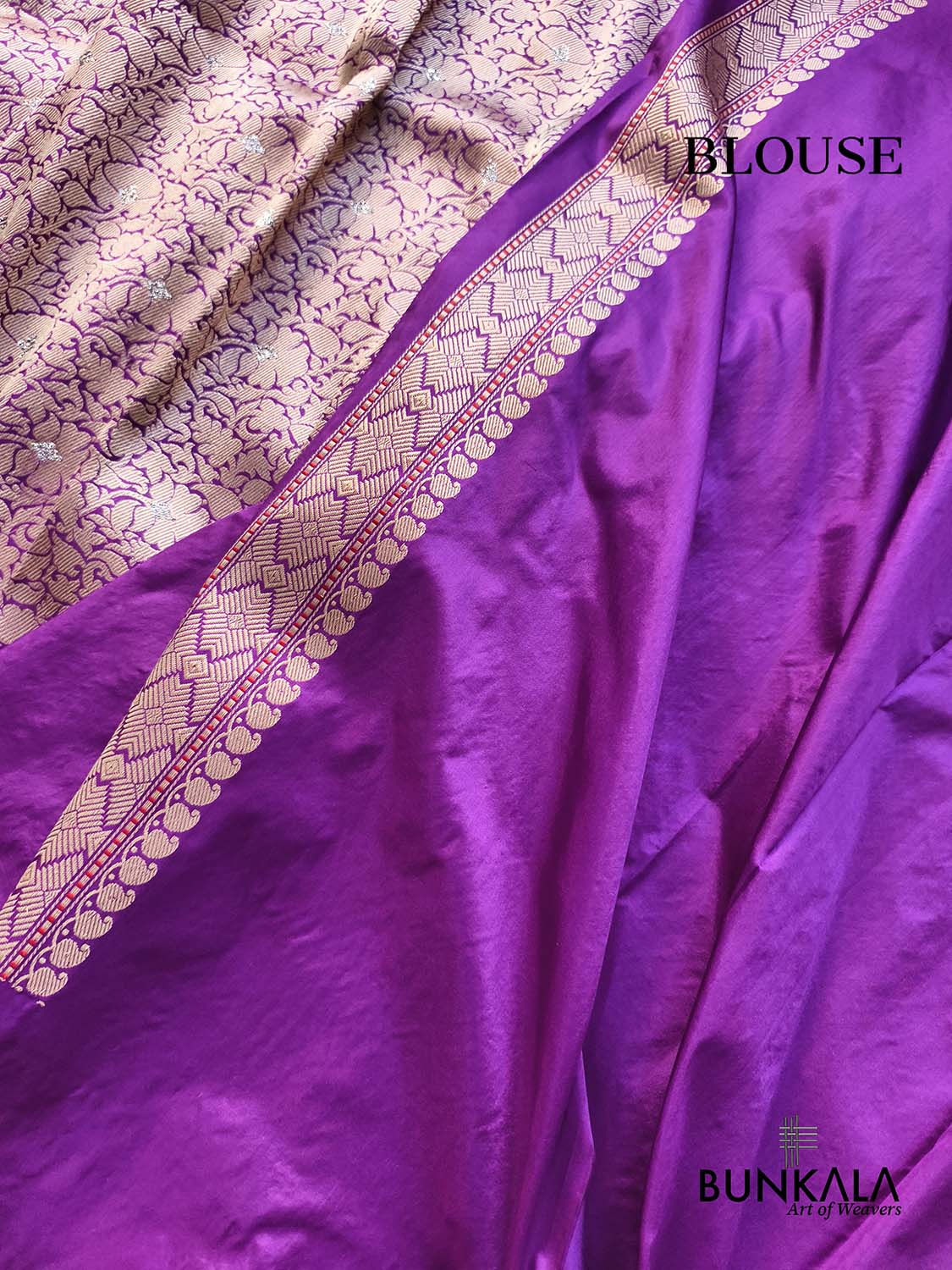 Purple Heritage Tanchui Brocade Handloom Banarasi Pure Katan Silk Saree