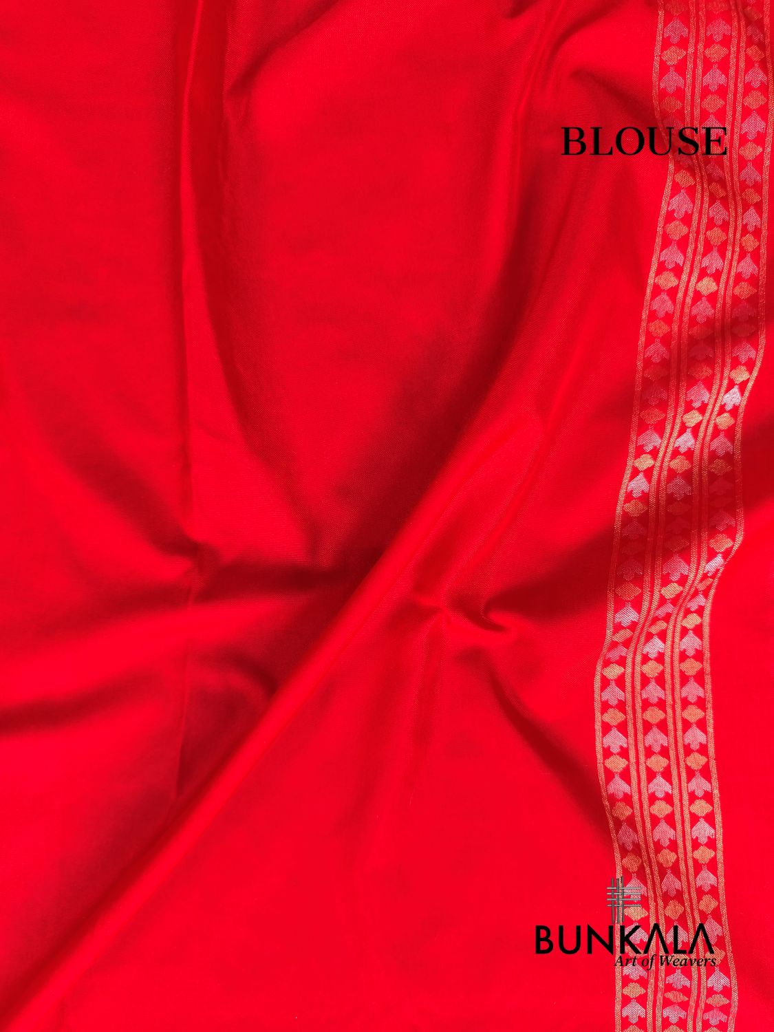 Red Ektara Banarasi Jamdani Geometric Weaved Silk Saree