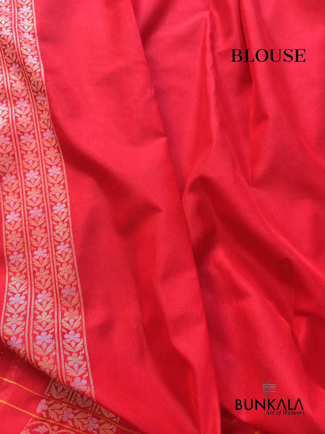 Red Ektara Banarasi Jamdani Weaved Silk Saree