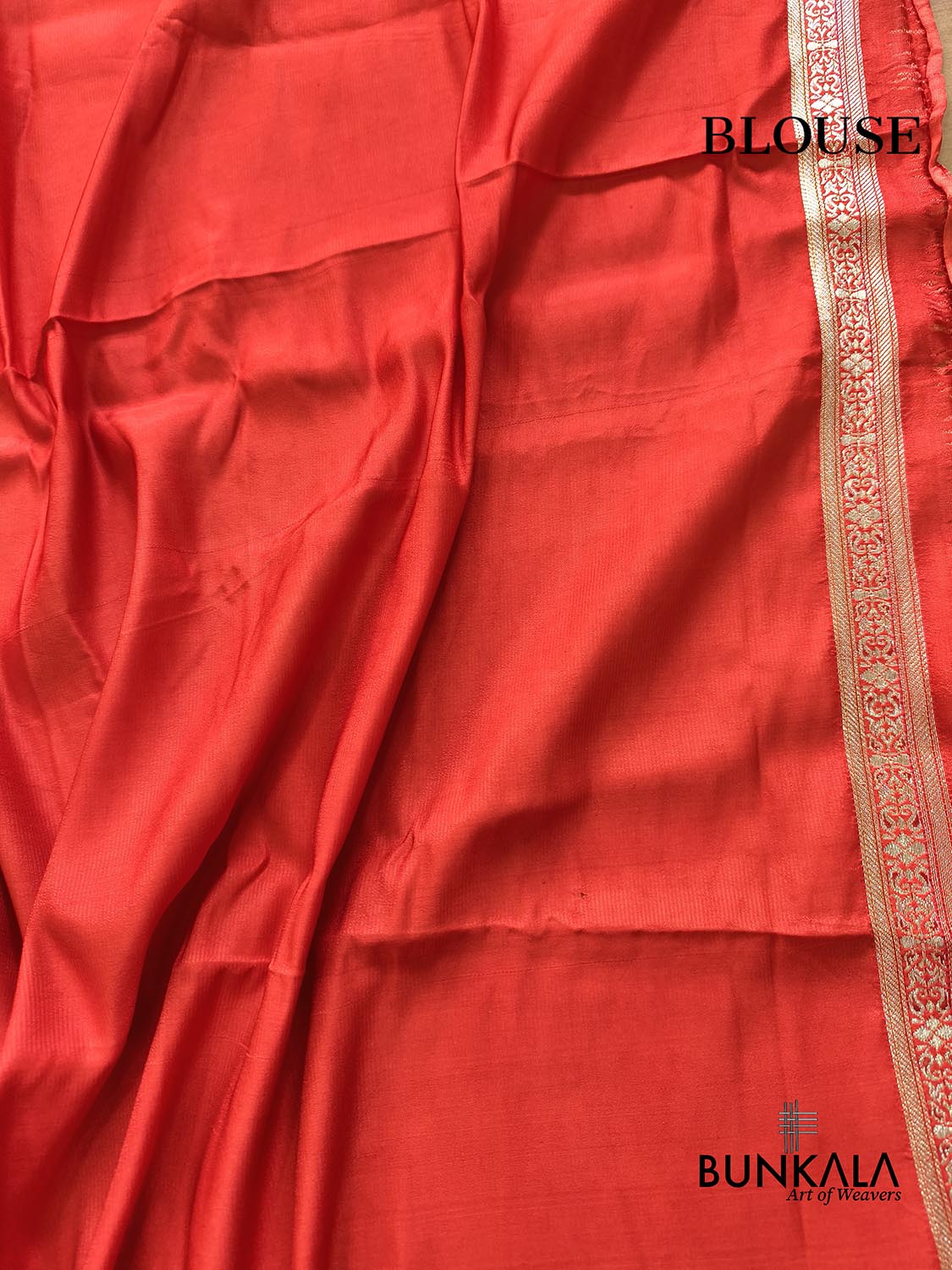 Red Hand Embroidered Brocade Mashru Silk Saree