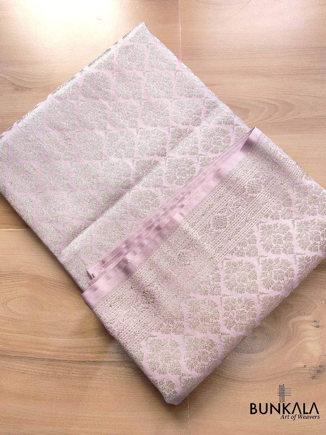 Graceful Drapes Lavender Mashru Silk Banarasi Saree