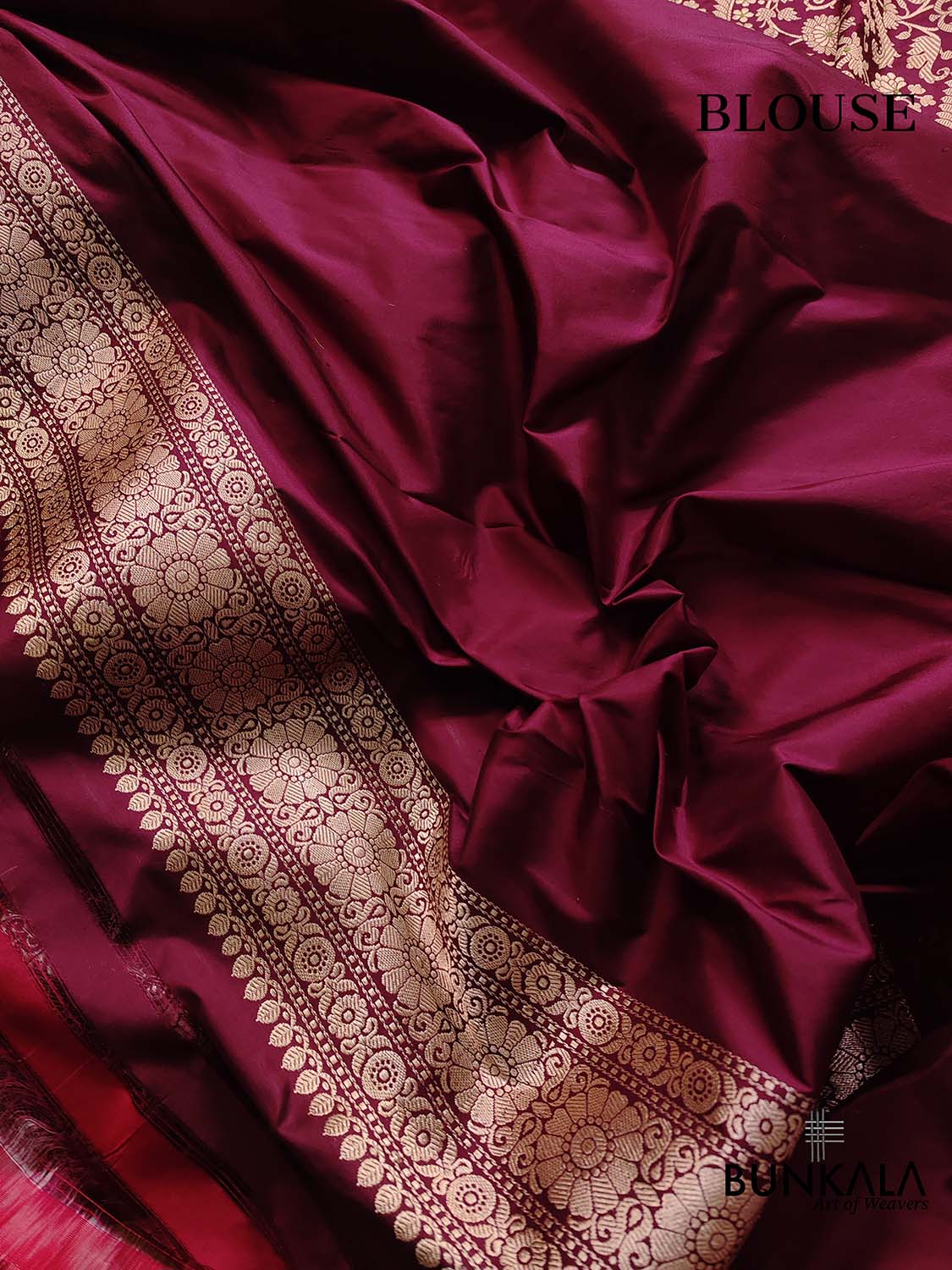 Traditional Touch Dark Maroon Heritage Brocade Design Handloom Pure Katan Silk Meenakari Banarasi Saree