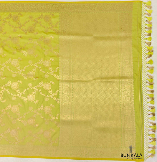 Green Floral Jaal Design Banarasi Silk Saree