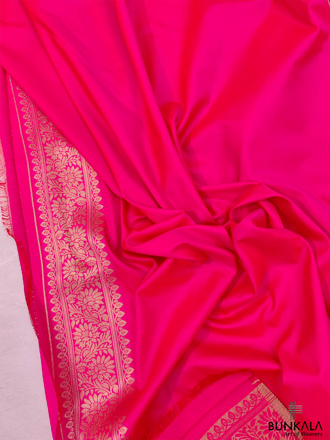 Pink Floral Jaal Design Banarasi Silk Saree