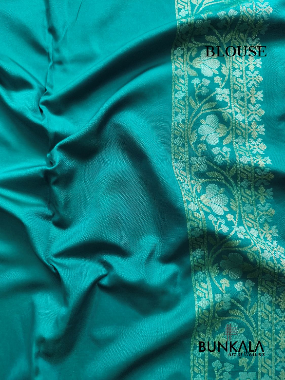 Aqua Blue Ektara Banarasi Jamdani Meenakari Weaved Silk Saree 