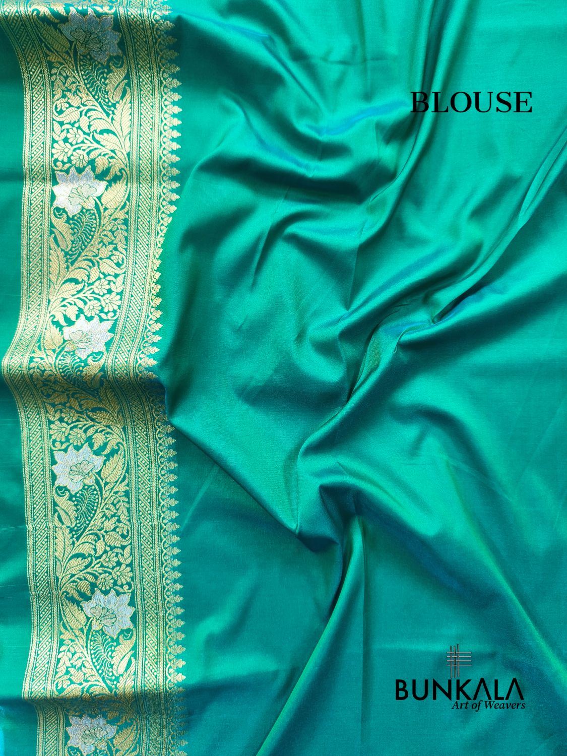Aqua Blue Sona Rupa Meenakari Stripe Banarasi Silk Saree
