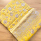 Sunshine Yellow Banarasi Organza Silver Zari Work Floral Design Embroidery Saree