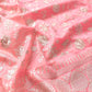 Pink Banarasi Organza Silver Zari Work Floral Design Embroidery Saree