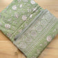 Green Banarasi Organza Silver Zari Work Floral Design Embroidery Saree