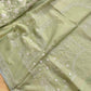 Green Banarasi Organza Silver Zari Work Floral Design Embroidery Saree