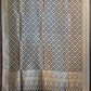 Glamourous Jet Black Mashru Silk Brocade Weaved Banarasi Dupatta