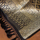 Glamourous Jet Black Mashru Silk Brocade Weaved Banarasi Dupatta