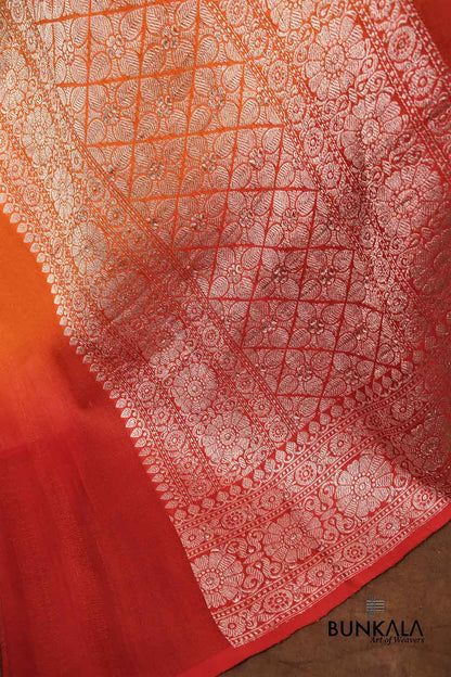Multicolor Shaded Plain Silver Zari Handloom Banarasi Pure Tussar Silk Dupatta