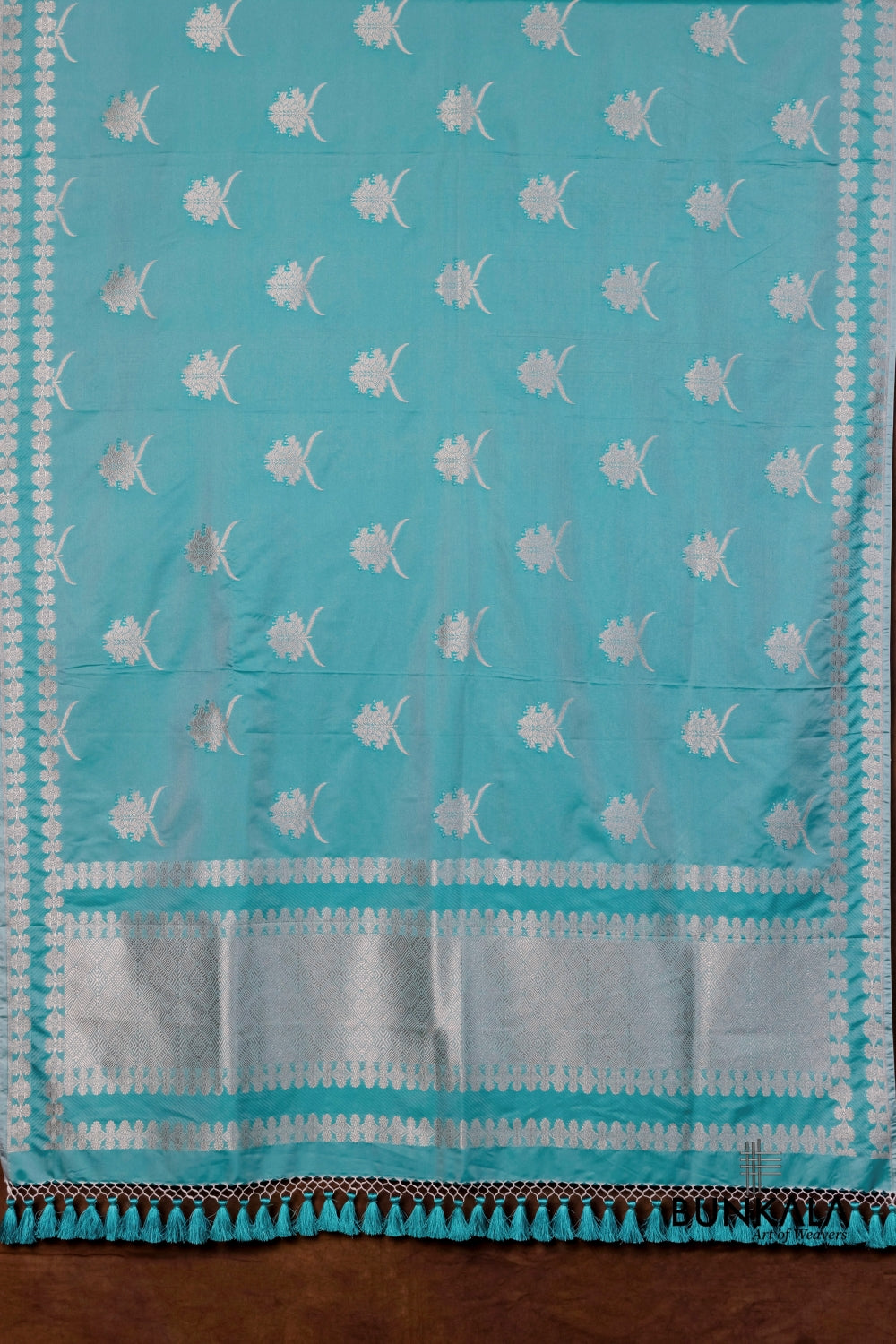 Blue Merab Buta Handloom Banarasi Mashru Silk Dupatta