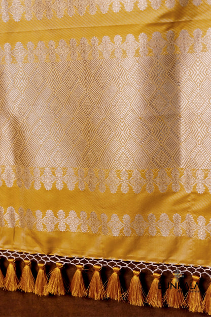 Yellow Merab Buta Handloom Banarasi Mashru Silk Dupatta