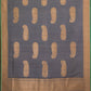 Grey Pure Katan Silk Kadwa Hand Weaved Allover Big Paisley Buta Design Banarasi Dupatta