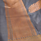 Grey Pure Katan Silk Kadwa Hand Weaved Allover Big Paisley Buta Design Banarasi Dupatta