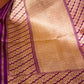 Purple Pure Katan Silk Kadwa Hand Weaved Birds and Animal Checks Design Banarasi Dupatta