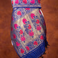 Blue Pure Katan Silk Handloom Meenakari Floral Jaal Design Banarasi Dupatta