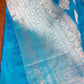 Blue Pure Katan Silk Handloom Allover Buti Banarasi Dupatta