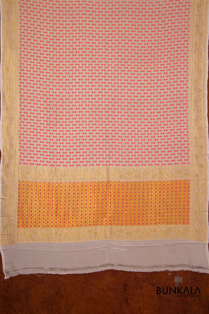 Dyeable Pure Georgette Handloom Geometric Design Meenakari Banarasi Dupatta