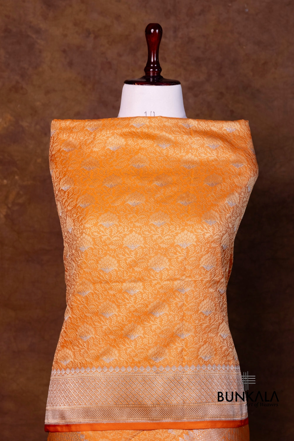 Orange Jamewar Tanchui Banarasi Mashru Silk Dupatta
