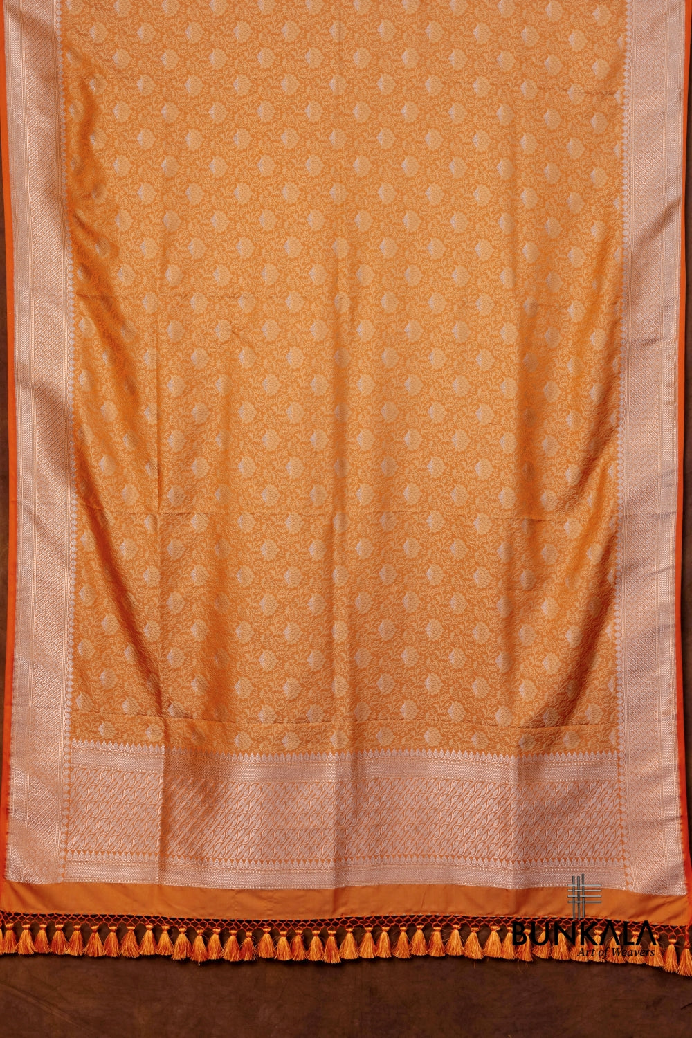 Orange Jamewar Tanchui Banarasi Mashru Silk Dupatta