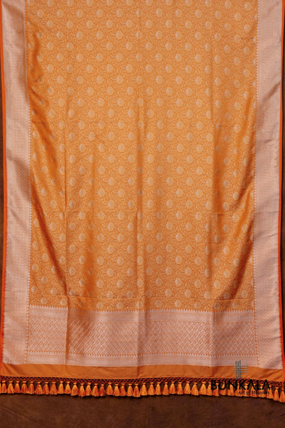 Orange Jamewar Tanchui Banarasi Mashru Silk Dupatta