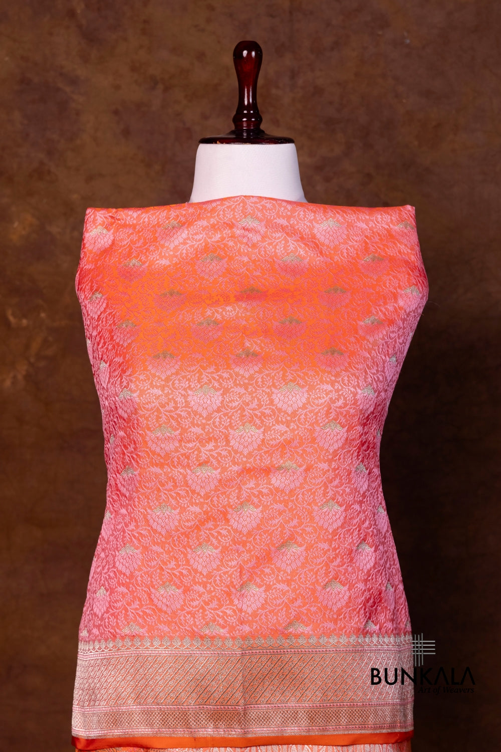 Double Pink Jamewar Tanchui Banarasi Mashru Silk Dupatta