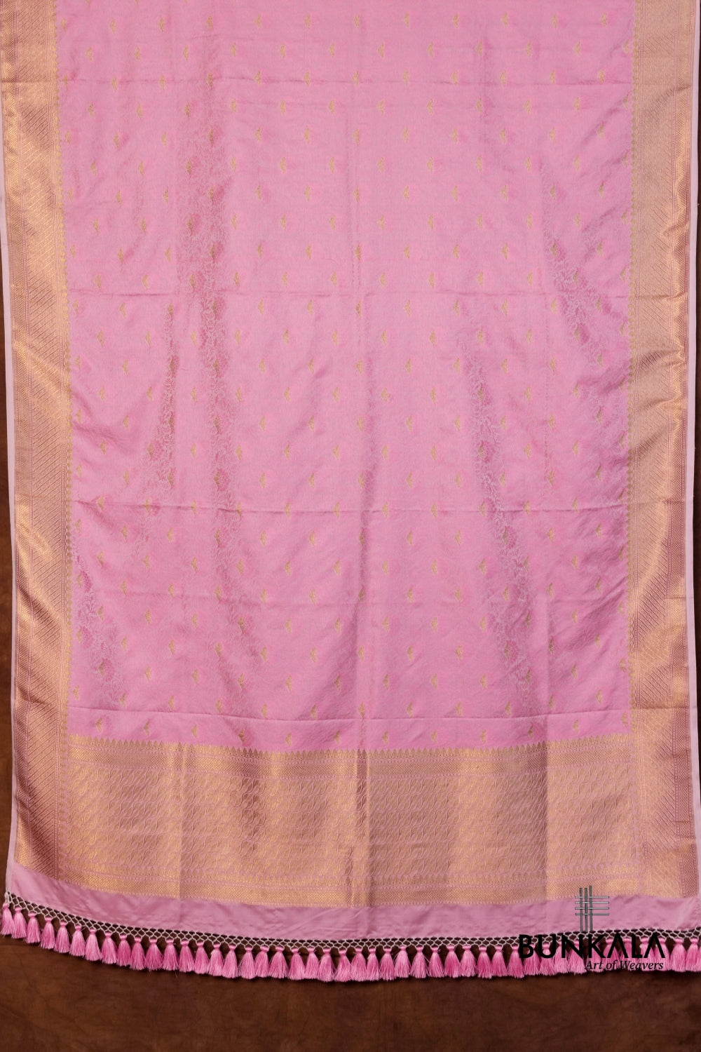 Pastel Pink Jamewar Tanchui Banarasi Mashru Silk Dupatta