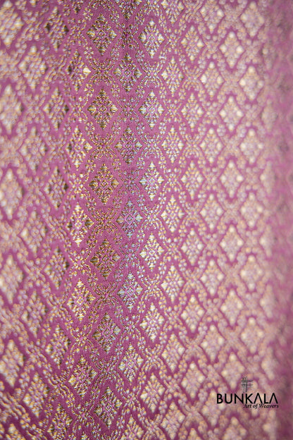 Pink Mashru Silk Brocade Weaved Banarasi Dupatta
