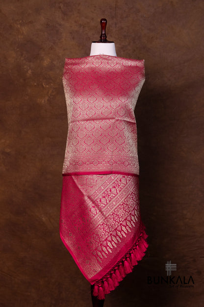 Beetroot Mashru Silk Brocade Weaved Banarasi Dupatta