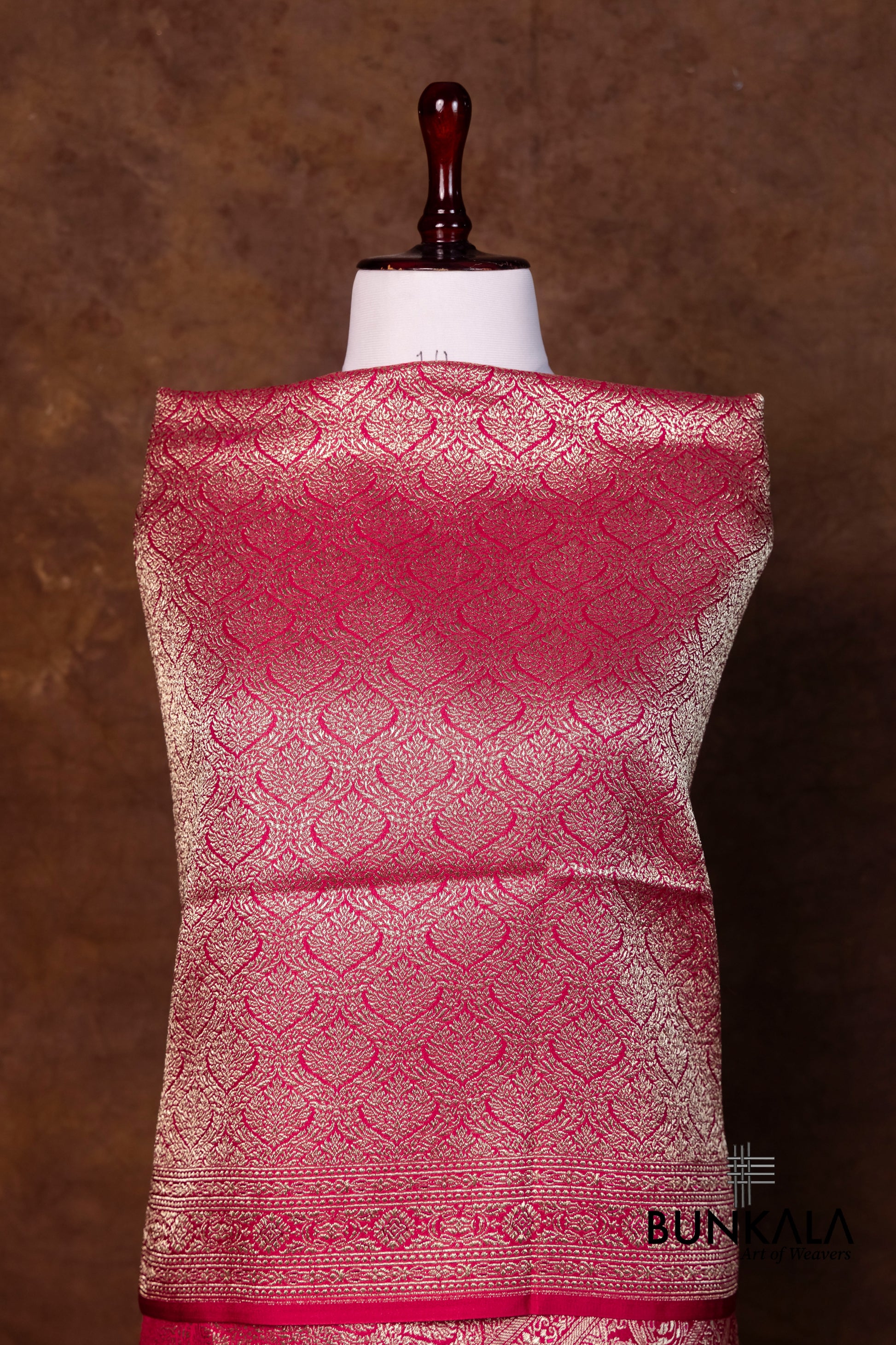 Beetroot Mashru Silk Brocade Weaved Banarasi Dupatta