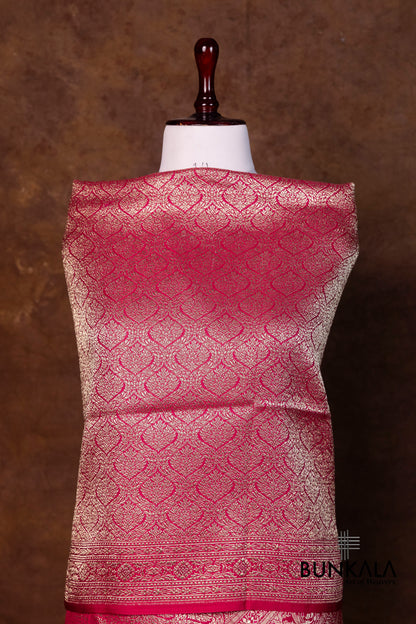 Beetroot Mashru Silk Brocade Weaved Banarasi Dupatta