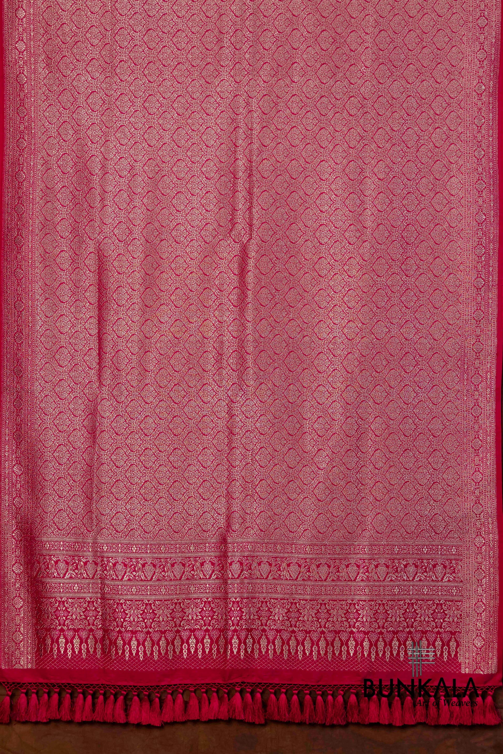 Beetroot Mashru Silk Brocade Weaved Banarasi Dupatta