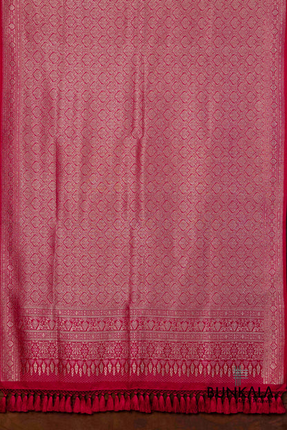 Beetroot Mashru Silk Brocade Weaved Banarasi Dupatta