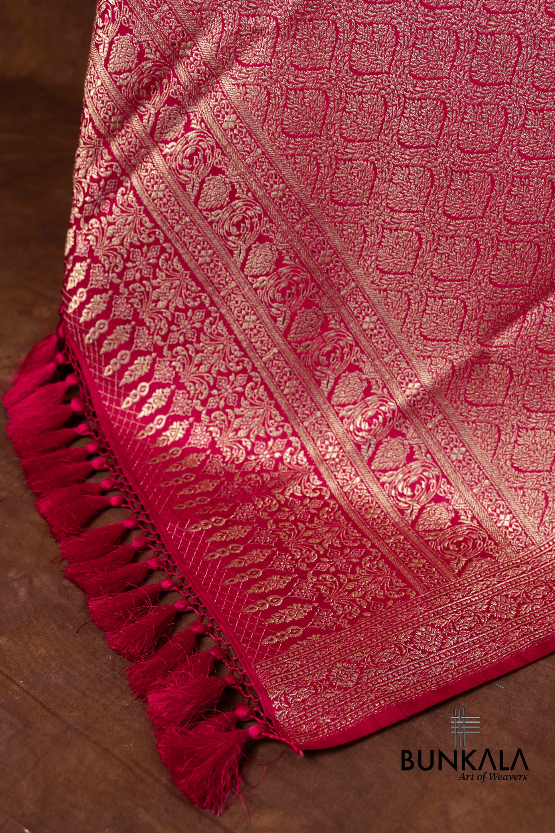 Beetroot Mashru Silk Brocade Weaved Banarasi Dupatta