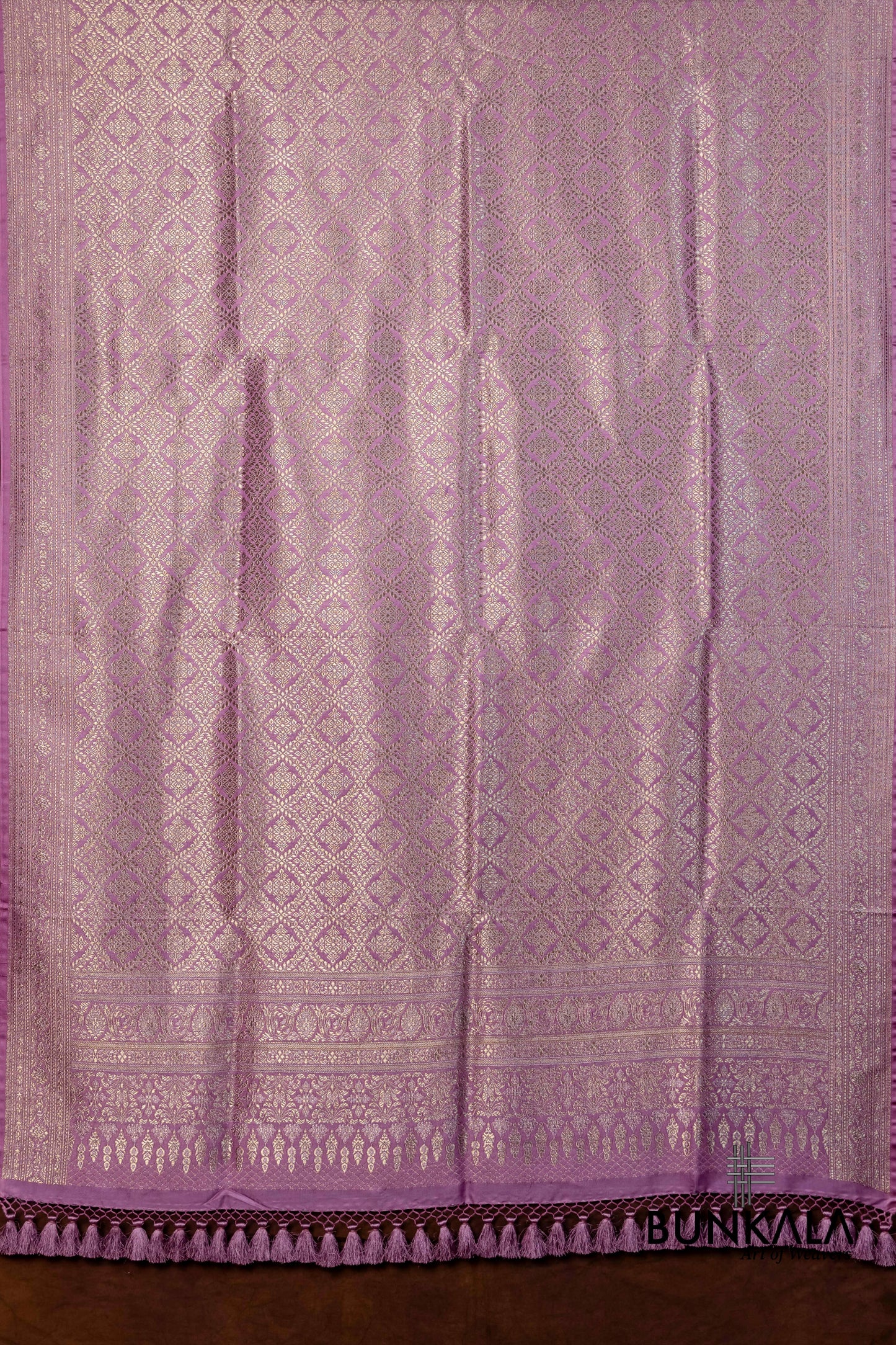 Lavender Mashru Silk Brocade Weaved Banarasi Dupatta