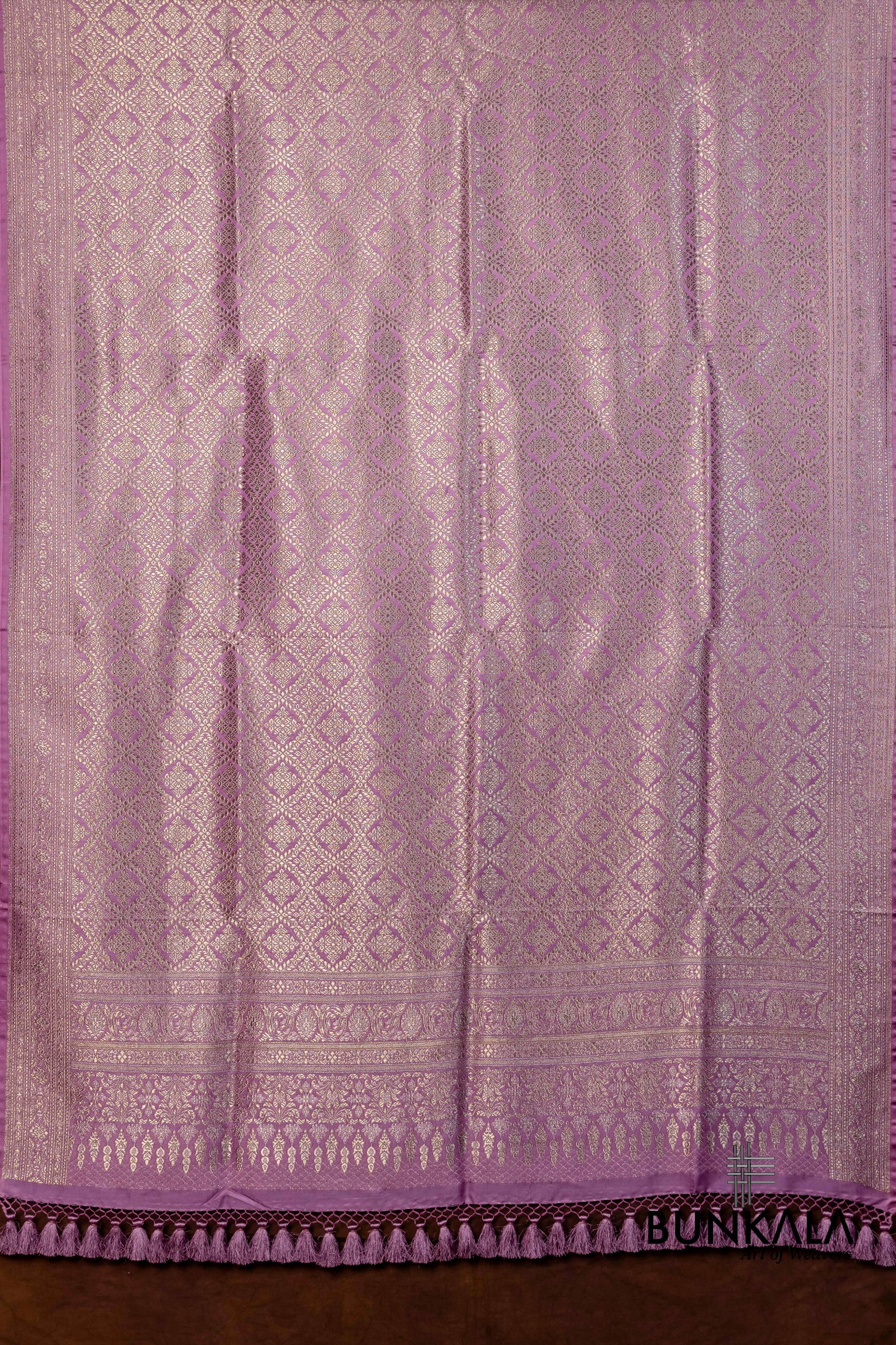 Lavender Mashru Silk Brocade Weaved Banarasi Dupatta