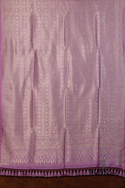 Lavender Mashru Silk Brocade Weaved Banarasi Dupatta