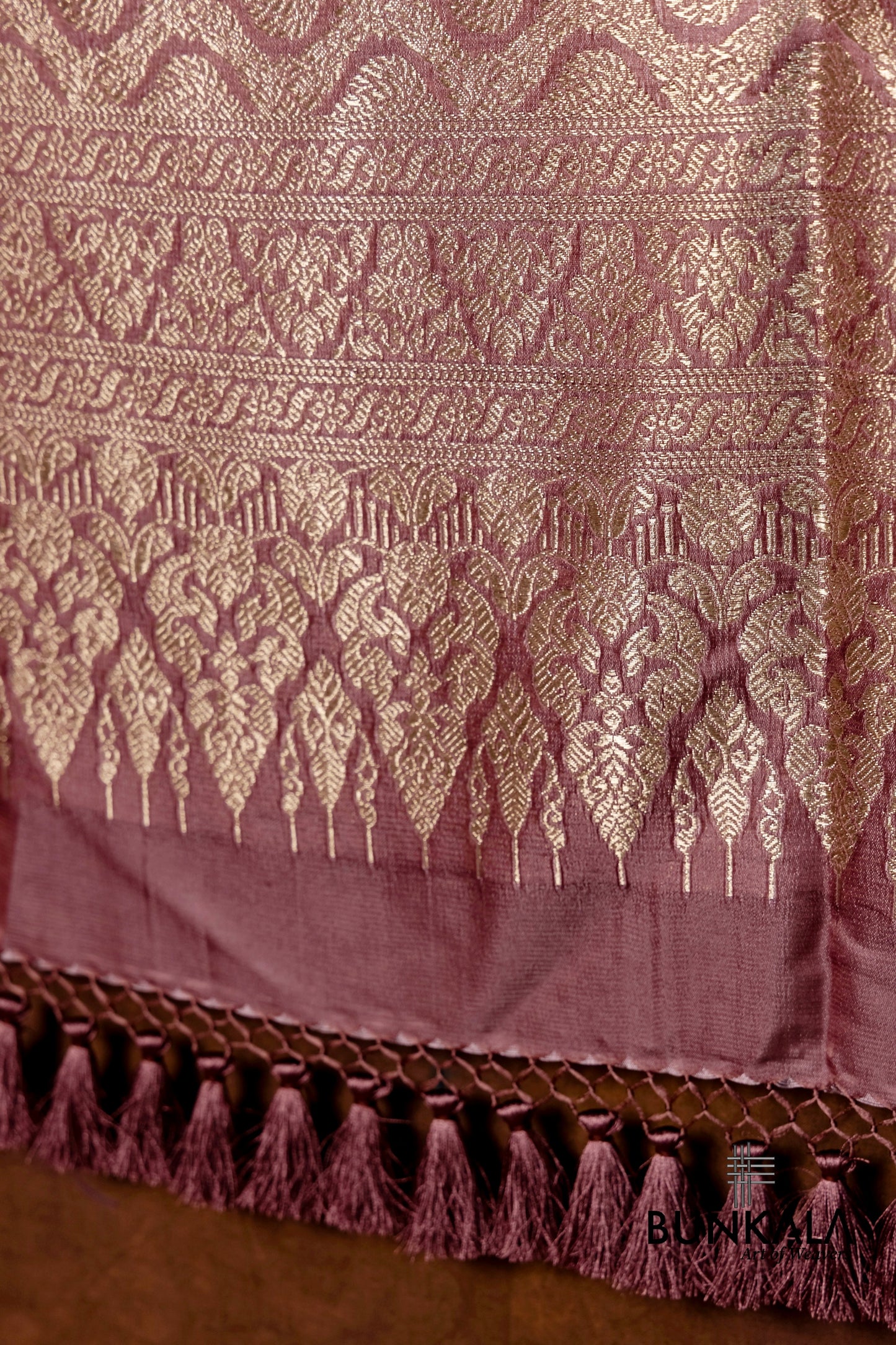 Pastel Brown Mashru Silk Brocade Weaved Banarasi Dupatta