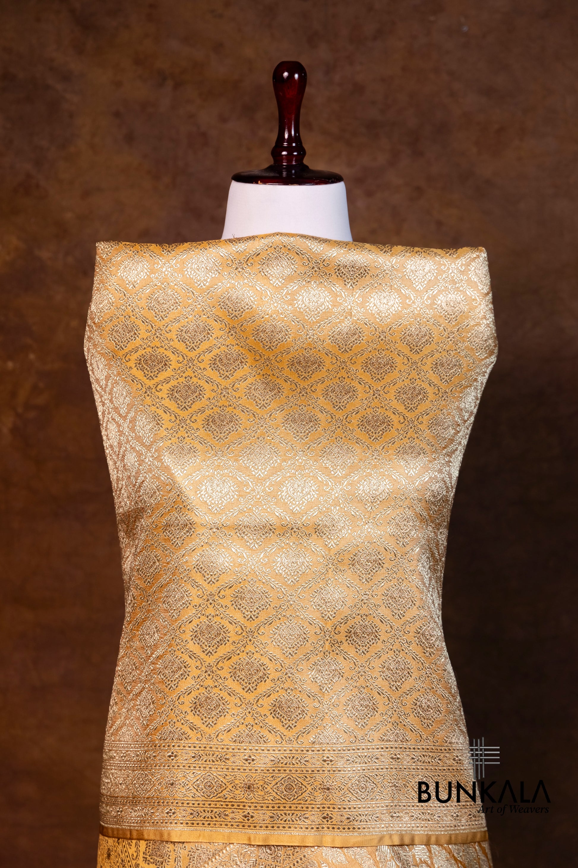 Pastel Yellow Mashru Silk Brocade Weaved Banarasi Dupatta