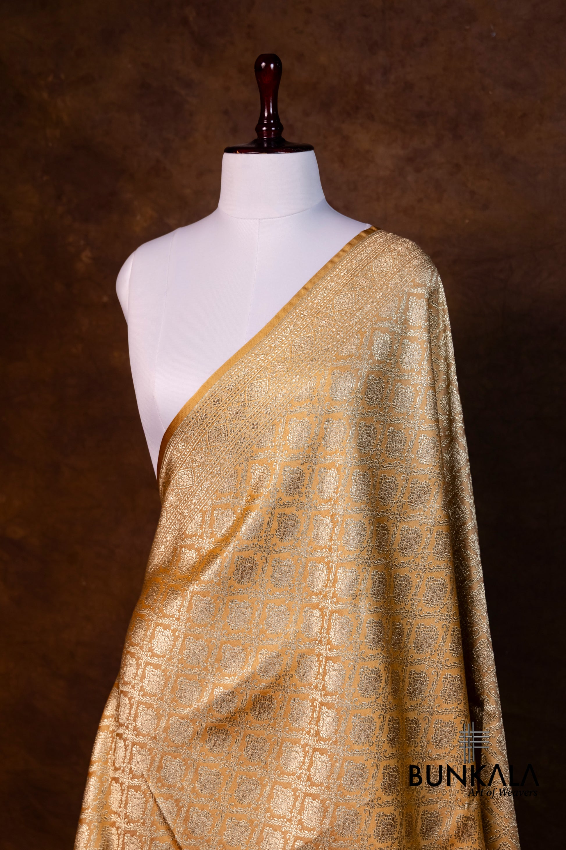 Pastel Yellow Mashru Silk Brocade Weaved Banarasi Dupatta