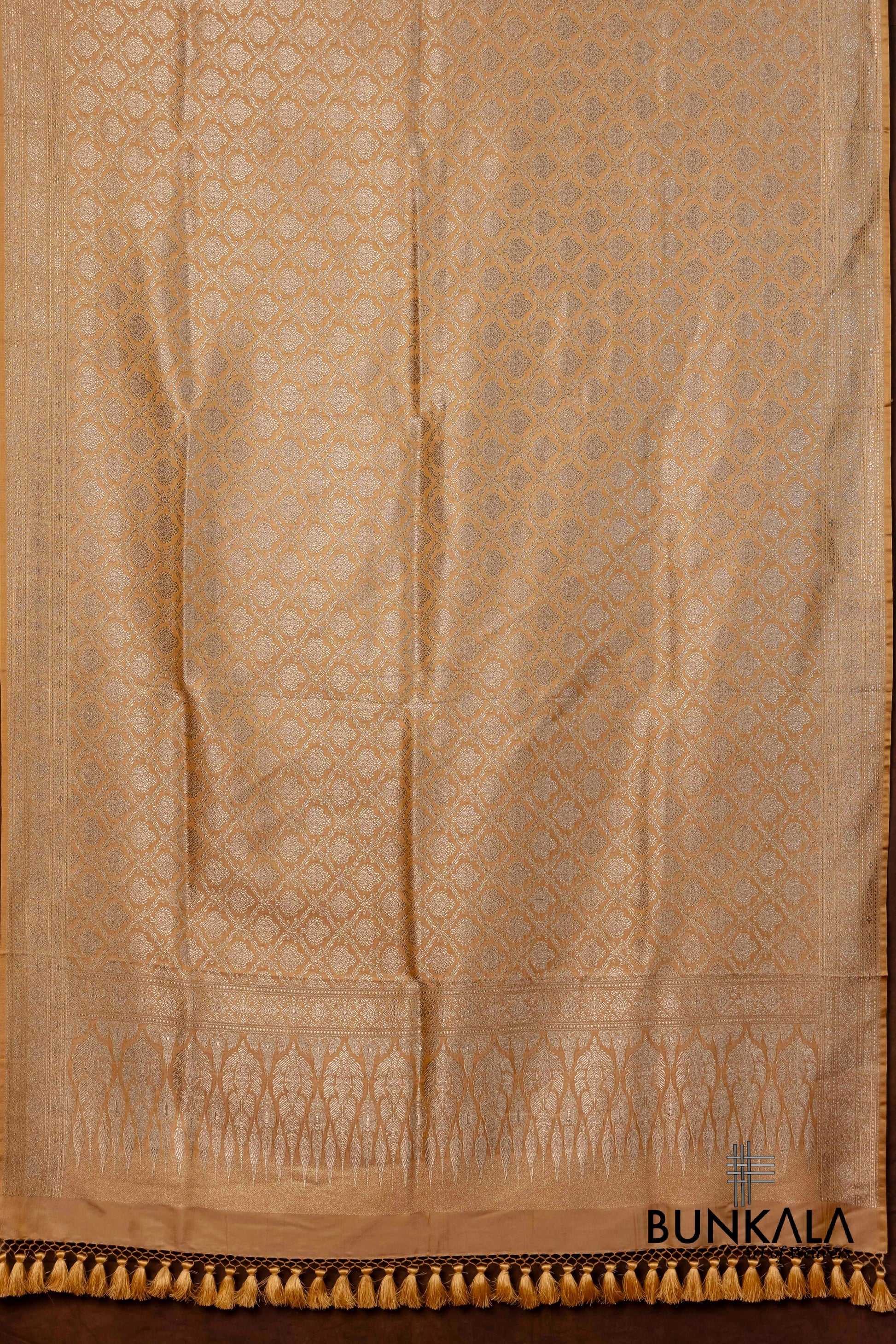 Pastel Yellow Mashru Silk Brocade Weaved Banarasi Dupatta